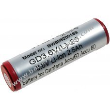 Battery for Gardena type 302768 Li-ion