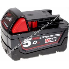 Battery for battery-powered combi hammer Milwaukee HD18HX 5,0Ah original