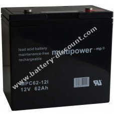 Powery lead battery (multipower) for electric wheelchairs Invacare Pronto R2 cycle-resistant