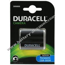 Duracell Battery for digital camera Panasonic Lumix DMC-FZ8 series / type CGR-S006E