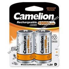 Camelion Ni-MH battery HR20 Mono D 2 pack 10000mAh