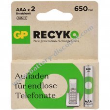 Battery for GP Micro AAA blister of 2 650mAh