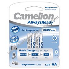 Camelion HR6 Mignon AA AlwaysReady 2-pack blister 2500mAh