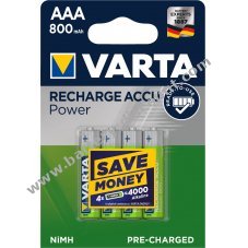 Varta Power Battery Ready2Use TOYS Micro AAA 4 pack blister