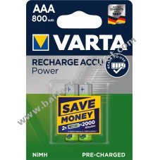 Varta Power Akku Ready2Use TOYS Micro AAA 2 pack blister
