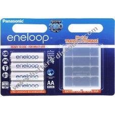 Panasonic eneloop rechargeable battery AA - 4 pack + protection box (BK-3MCDEC4BE)