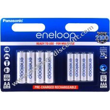 Panasonic eneloop battery AA / AAA BK-KJMCCE44E - 2x 4 pack