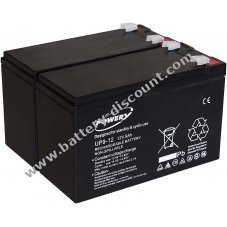 Powery lead-gel battery for USV APC Back-UPS RS 1500 9Ah 12V