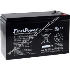 FirstPower lead-gel battery for USV APC Back-UPS BR500I 7Ah 12V