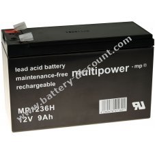 Powery Lead battery MP1236H for UPS APC Power Saving Back-UPS Pro 550 9Ah 12V (also replaces 7,2Ah/7Ah)