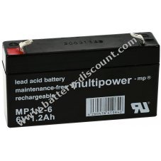 Powery disposable lead Battery (multipower) MP1,2-6