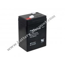 Powery replacement battery for emergency power supply Tairui TP6-4.0  6V 4,5Ah (surrogates 4Ah 5Ah)
