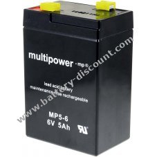 Powery Replacement battery for torch/flashlight Johnlite Vacuum Halogen torch/flashlight 6V 5Ah (replaces 4,5Ah 4Ah)