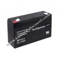 Powery lead battery (multipower) MP12-6 compatible with YUASA type NP12-6 6V 12Ah