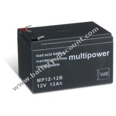Powery disposable lead Battery (multipower) MP12-12B Vds