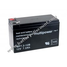 Powery lead battery (multipower) MP7,2-12B VdS compatible with Panasonic type LC-R127R2PG1