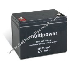Powery disposable lead Battery (multipower) MP75-12C stable to cyclical tasks