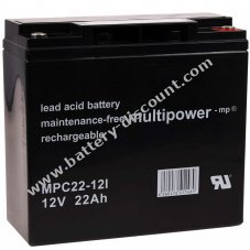 Powery replacement battery for emergency power supply 12V 22Ah (surrogates 17Ah  18Ah  19Ah)