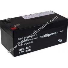 Powery disposable lead Battery (multipower) MP3-12C stable to cyclical tasks