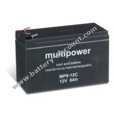 Powery replacement battery for cleaning machines, emergency power supply 12V 8Ah