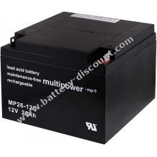 Powery disposable lead Battery (multipower) MP26-12C stable to cyclical tasks