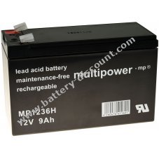Powery Lead battery (multipower ) MP1236H compatible with Panasonic UP-VW1245P1 (high current resistant)