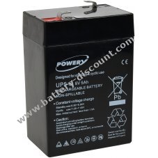 Powery lead-gel battery for cleaning machines lawn mower 6V 5Ah (replaces 4Ah 4,5Ah)