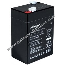 Powery lead-gel battery for lamp Johnlite vacuum cleaner halogen lamp 6V 4,5Ah (surrogates 4Ah 5Ah)