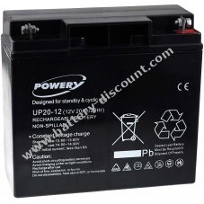 Powery lead-gel battery UP20-12 12V 20Ah (replaces 18Ah)