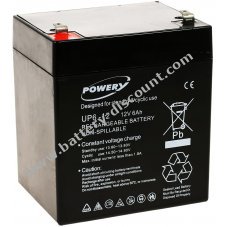 Powery Lead gel battery 12V 6Ah (replaces 4,5Ah, 5Ah)
