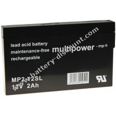 Powery Lead battery (multipower) MP2-12SL compatible with YUASA NP2-12
