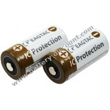 EagleTac CR123 A Li-Ion battery 16340 (CR123A, RC R123) 750mAh 3,7V (2 pieces)