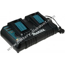 Dual Charger Makita type DC18RD for Block batteries 9,6V-14,4V NiMH / 14,4V-18V Li-Ion rechargeable batteries Original
