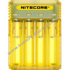 Nitecore Q2 Four-slot charger for Li-Ion batteries e.g. 18650, 14650, 16340 and many more, yellow