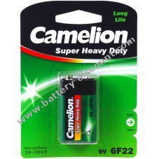 Battery Camelion Super Heavy Duty 6F22 9-V-Block 1 pack