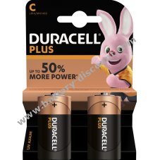 Battery Duracell Plus MN1400 LR14 Baby Blister of 2