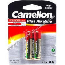 Battery Camelion Mignon LR6 MN1500 AA AM3 Plus Alkaline 2 pack blister