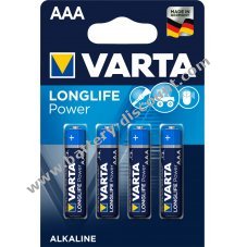 Battery (non rechargeable) Varta 4903 AAA size (LR03) blister pack of 4