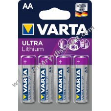 Varta Ultra Lithium LR6 battery 4 pack