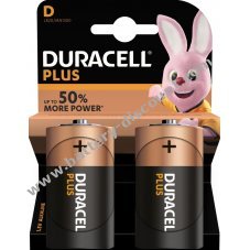 Battery Duracell Plus type D 2-unit blister