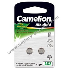 Camelion button cell battery AG2 blister of 2