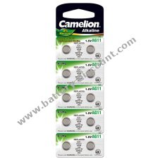 Camelion button cell, battery for clocks LR58 / AG11 / G11 / LR721 0% HG 10 pack
