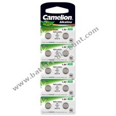 Camelion button cells, Batteries for clocks LR63 / AG0 / LR521 / 379 / SR521W 10 pack