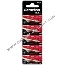 Camelion button cell, battery for clocks LR66 / AG4 / G4 / LR626 0% HG 10 pack