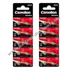 20x Camelion button cell LR66 / AG4 / G4 / LR626 / 177 / SR626W / GP77A / 377