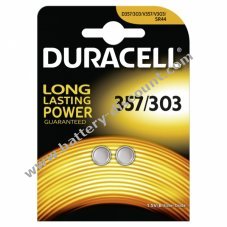 Duracell Button cell 303/ 357/ SR44 / SR44W / SR1154W 2 pcs. blister