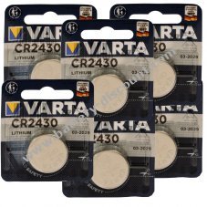 6x Lithium button cell battery Varta Electronic CR2430 3V 1er blister
