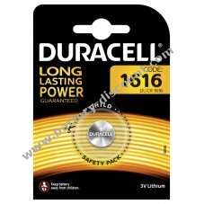 Lithium button Duracell cell DL1616 / CR1616 1er blister