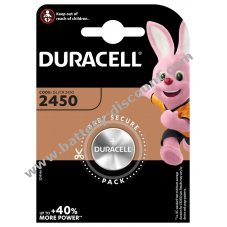 Lithium button Duracell cell DL2450/ CR2450 1er blister