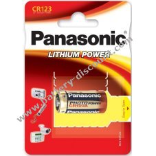 Photo Battery Panasonic Photo Power 123 CR123A RC R123 1er blister